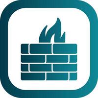 Firewall Glyph Gradient Round Corner Icon vector