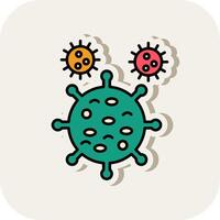 Virus Line Filled White Shadow Icon vector