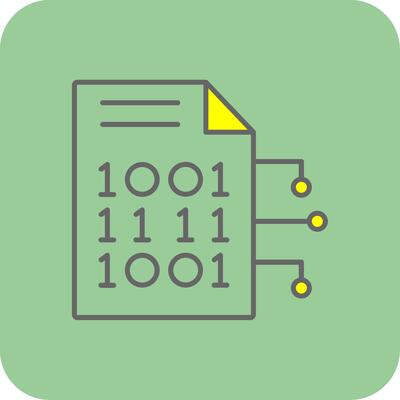 Encryption Data Filled Yellow Icon