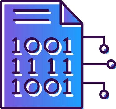 Encryption Data Gradient Filled Icon vector
