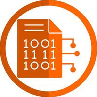 Encryption Data Glyph Orange Circle Icon vector