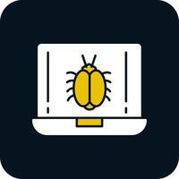 Bug Glyph Two Color Icon vector