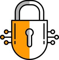 Lock Filled Half Cut Icon vector