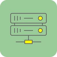 Server Filled Yellow Icon vector