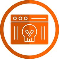 Webpage Glyph Orange Circle Icon vector
