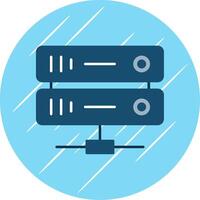 Server Flat Blue Circle Icon vector