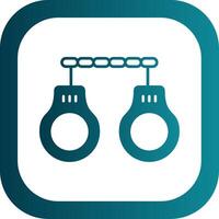 Handcuffs Glyph Gradient Round Corner Icon vector