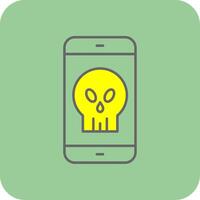 teléfono inteligente lleno amarillo icono vector