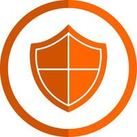 Safe Glyph Orange Circle Icon vector