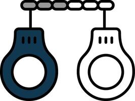 Handcuffs Filled Half Cut Icon vector