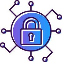 Secure Gradient Filled Icon vector