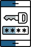 Password Filled Half Cut Icon vector