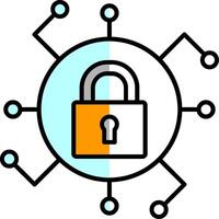 Secure Filled Half Cut Icon vector
