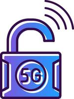 Unlock Gradient Filled Icon vector