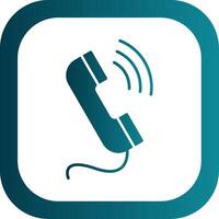 Phone Call Glyph Gradient Round Corner Icon vector