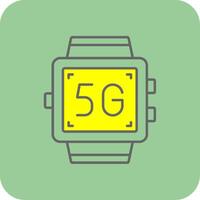 Smartwatch Filled Yellow Icon vector
