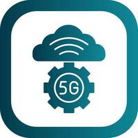 Cloud Server Glyph Gradient Round Corner Icon vector