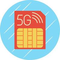 Sim Card Flat Blue Circle Icon vector