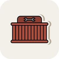 Ladder Line Filled White Shadow Icon vector