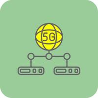 Network Server Filled Yellow Icon vector