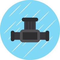 Hosepipe Flat Blue Circle Icon vector