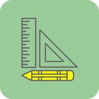 Set Square Filled Yellow Icon vector