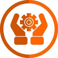 Industry Glyph Orange Circle Icon vector