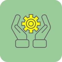 industria lleno amarillo icono vector