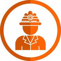 Labor Glyph Orange Circle Icon vector