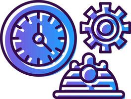 Working Hours Gradient Filled Icon vector