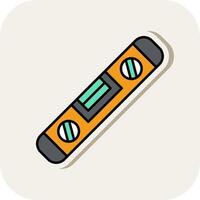 Spirit Level Line Filled White Shadow Icon vector