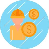 Salary Flat Blue Circle Icon vector