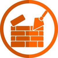 Brickwall Glyph Orange Circle Icon vector