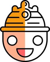 Helmet Filled Half Cut Icon vector