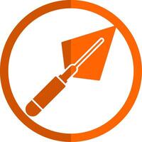 Trowel Glyph Orange Circle Icon vector