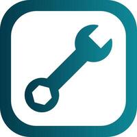 Spanner Glyph Gradient Round Corner Icon vector