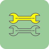 Wrench Filled Yellow Icon vector