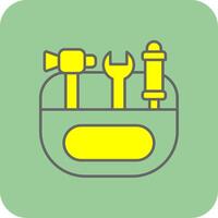 caja de herramientas lleno amarillo icono vector