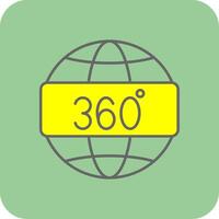 360 ver lleno amarillo icono vector