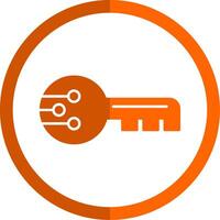 Cyber Security Glyph Orange Circle Icon vector