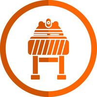 Roadblock Glyph Orange Circle Icon vector