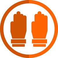 Glove Glyph Orange Circle Icon vector