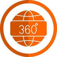 360 View Glyph Orange Circle Icon vector