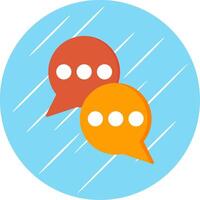 Messages Flat Blue Circle Icon vector