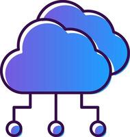 Cloud Computing Gradient Filled Icon vector