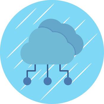 Cloud Computing Flat Blue Circle Icon vector