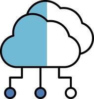 Cloud Computing Filled Half Cut Icon vector