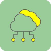 Cloud Computing Filled Yellow Icon vector