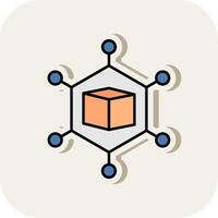 Metaverse Line Filled White Shadow Icon vector