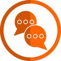 Messages Glyph Orange Circle Icon vector
